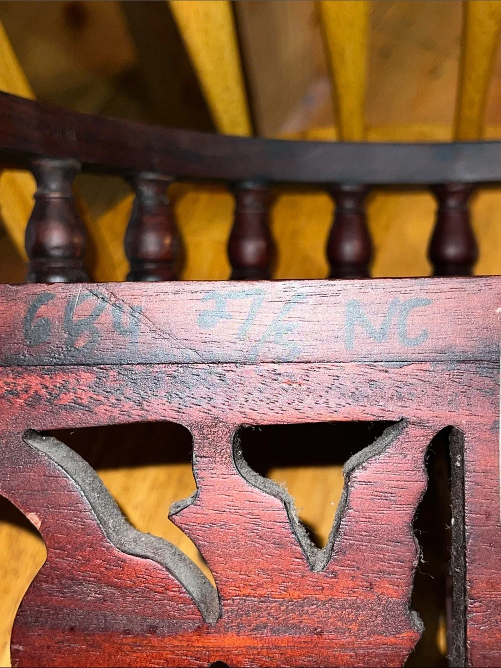 Antique Mahogany Demilune Wall Shelf